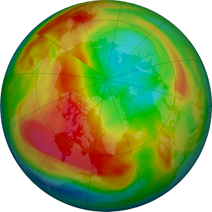 Arctic ozone map for 09 March 2022